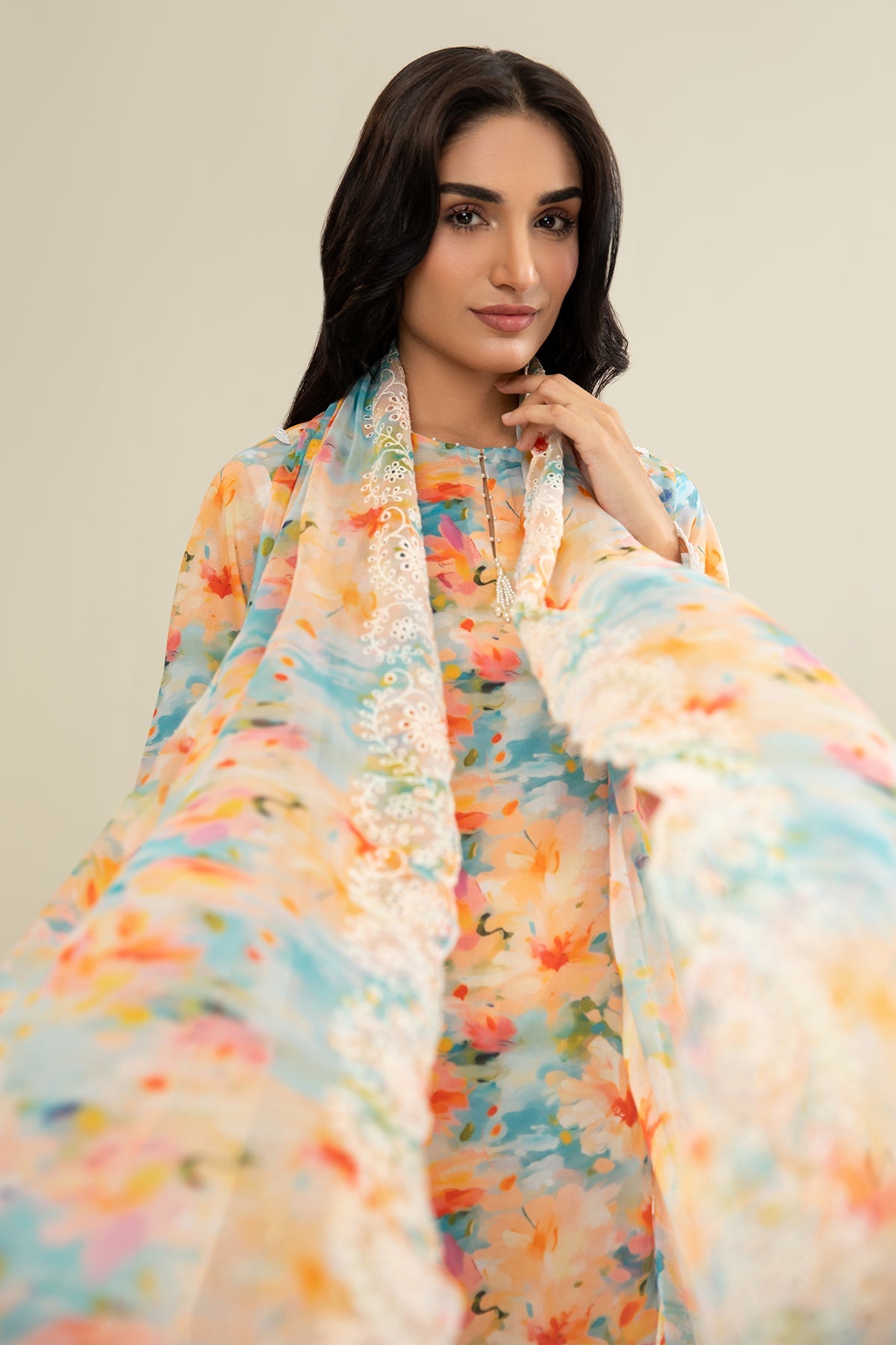 3 Piece - Printed & Embroidered Lawn Suit - C6245 - Shop Now at Kayseria
