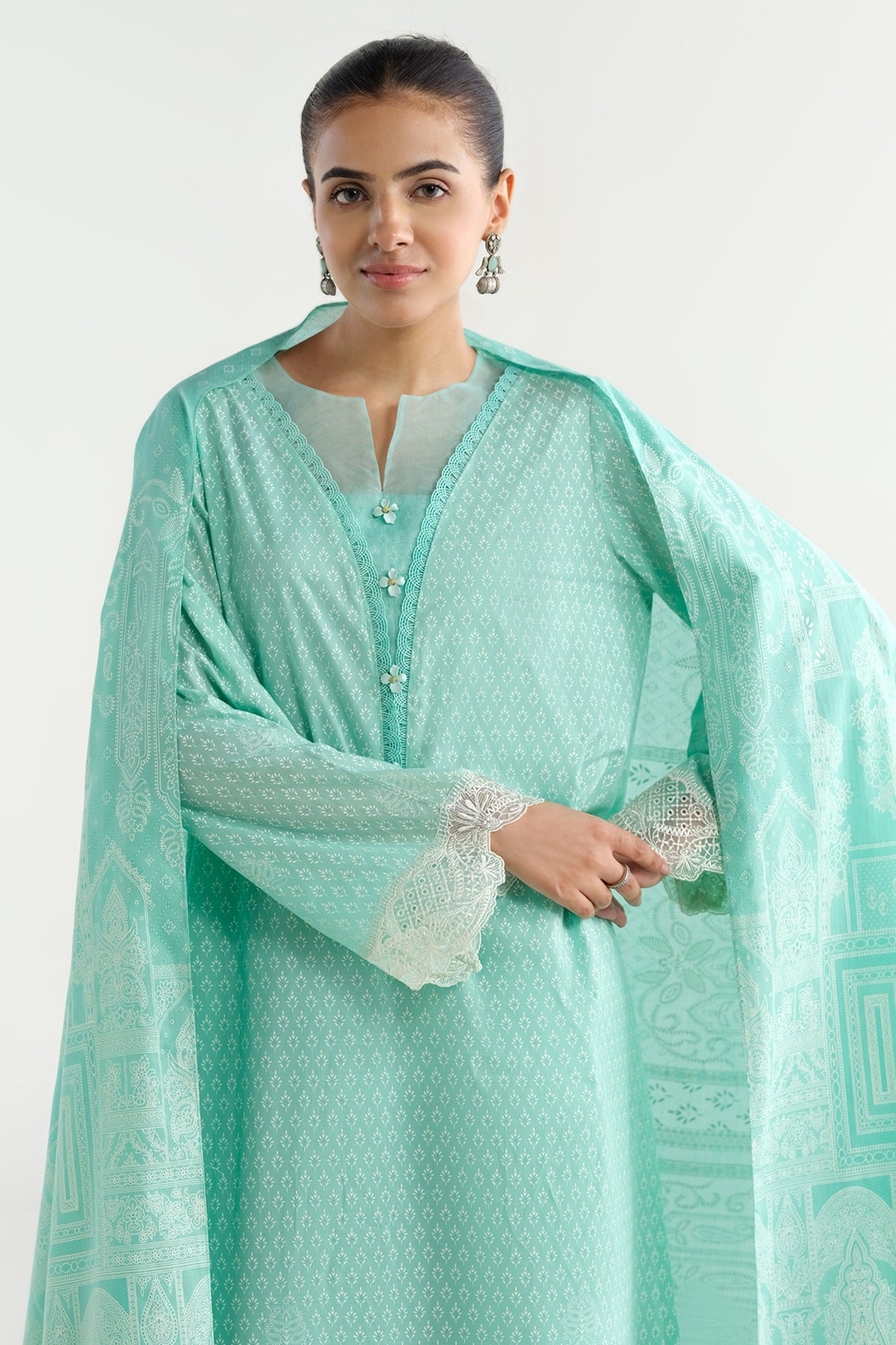 3 Piece - Printed & Embroidered Lawn Suit - C6274 - Shop Now at Kayseria