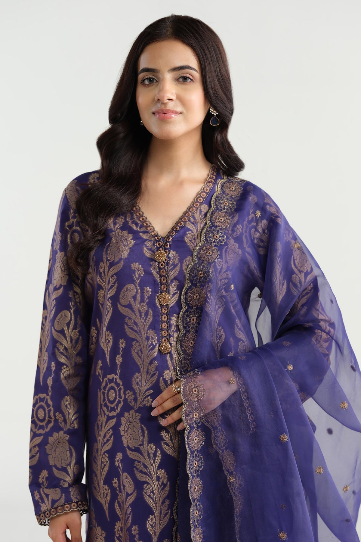 3 Piece -  Embroidered Jacquard Suit - C6285 - Shop Now at Kayseria