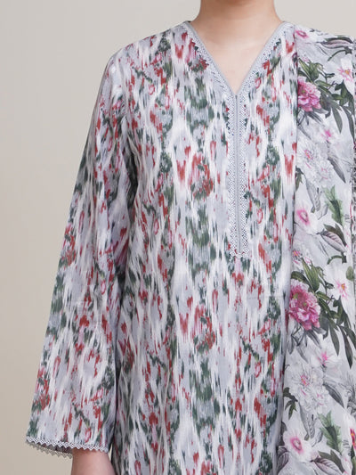 3 Piece - Printed & Embroidered Khaddar Suit - C6296 - Shop Now at Kayseria