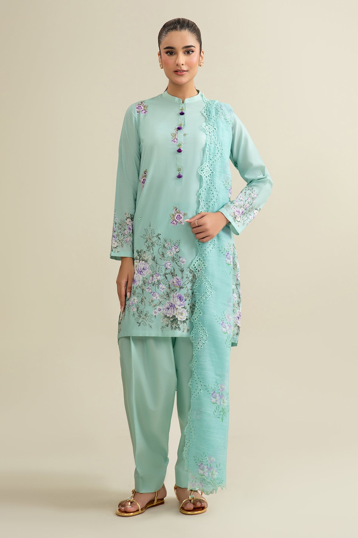 3 Piece - Printed & Embroidered Lawn Suit - C6298 - Shop Now at Kayseria