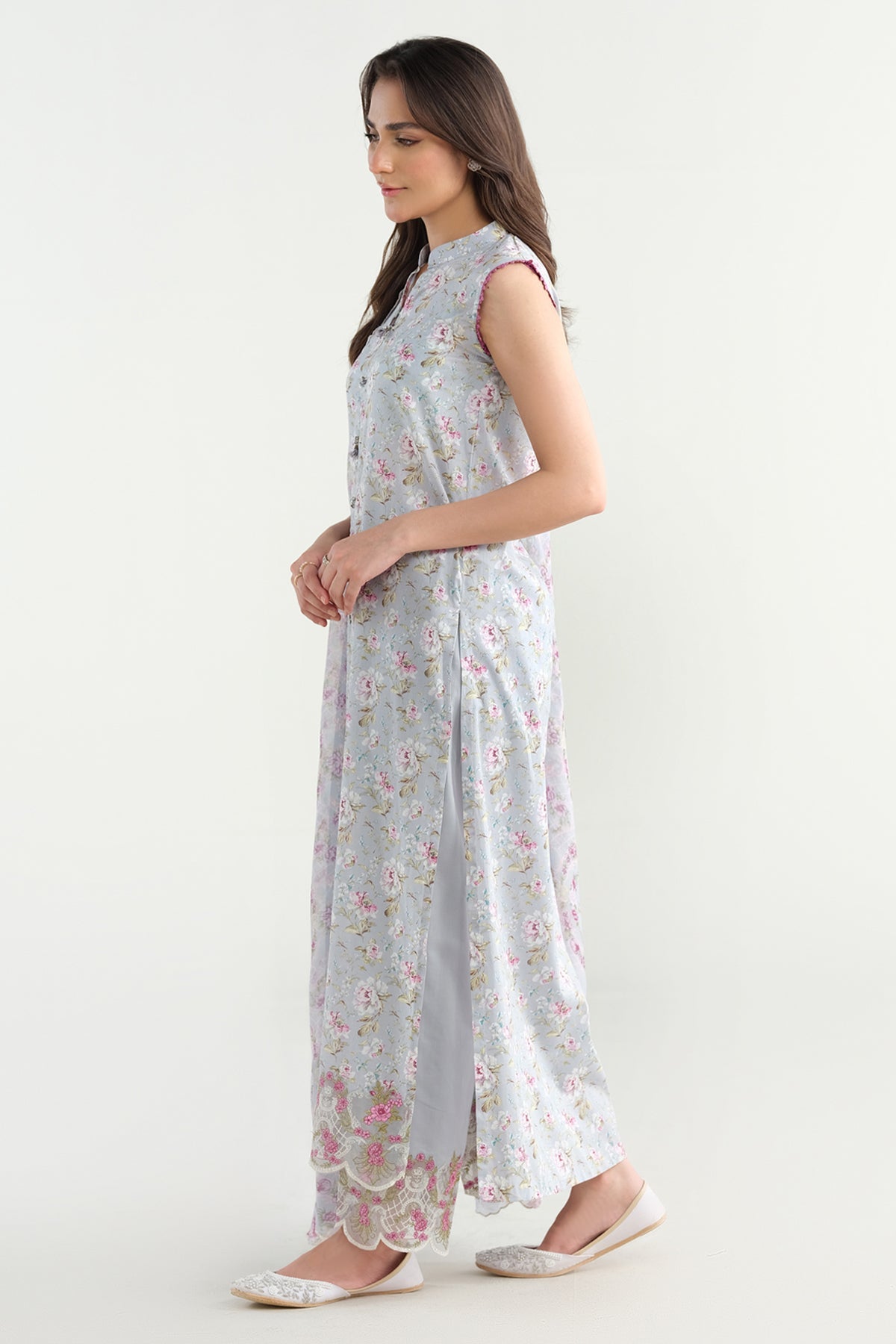 3 Piece - Printed & Embroidered Suit - C6303 - Shop Now at Kayseria