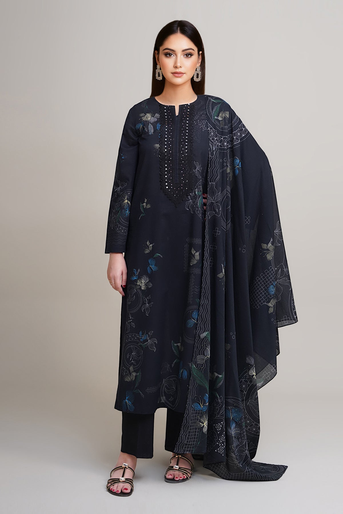 3 Piece - Printed & Embroidered Lawn Suit - C6316 - Shop Now at Kayseria