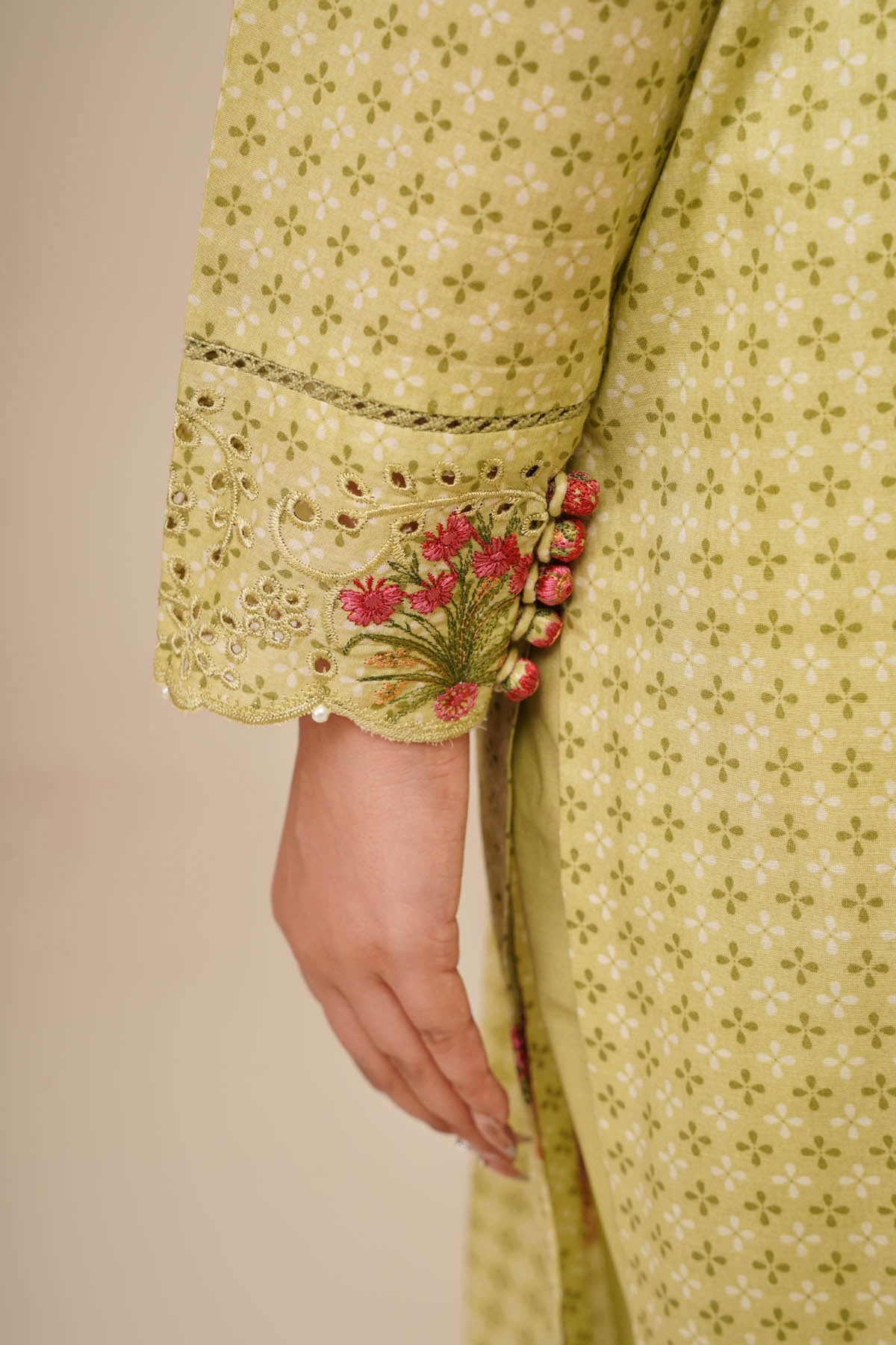 3 Piece - Printed & Embroidered Suit - C6329 - Shop Now at Kayseria