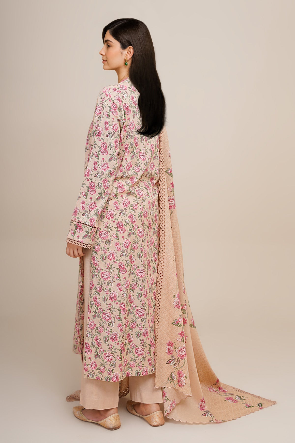 3 Piece - Printed & Embroidered Khaddar Suit - C6350 - Shop Now at Kayseria