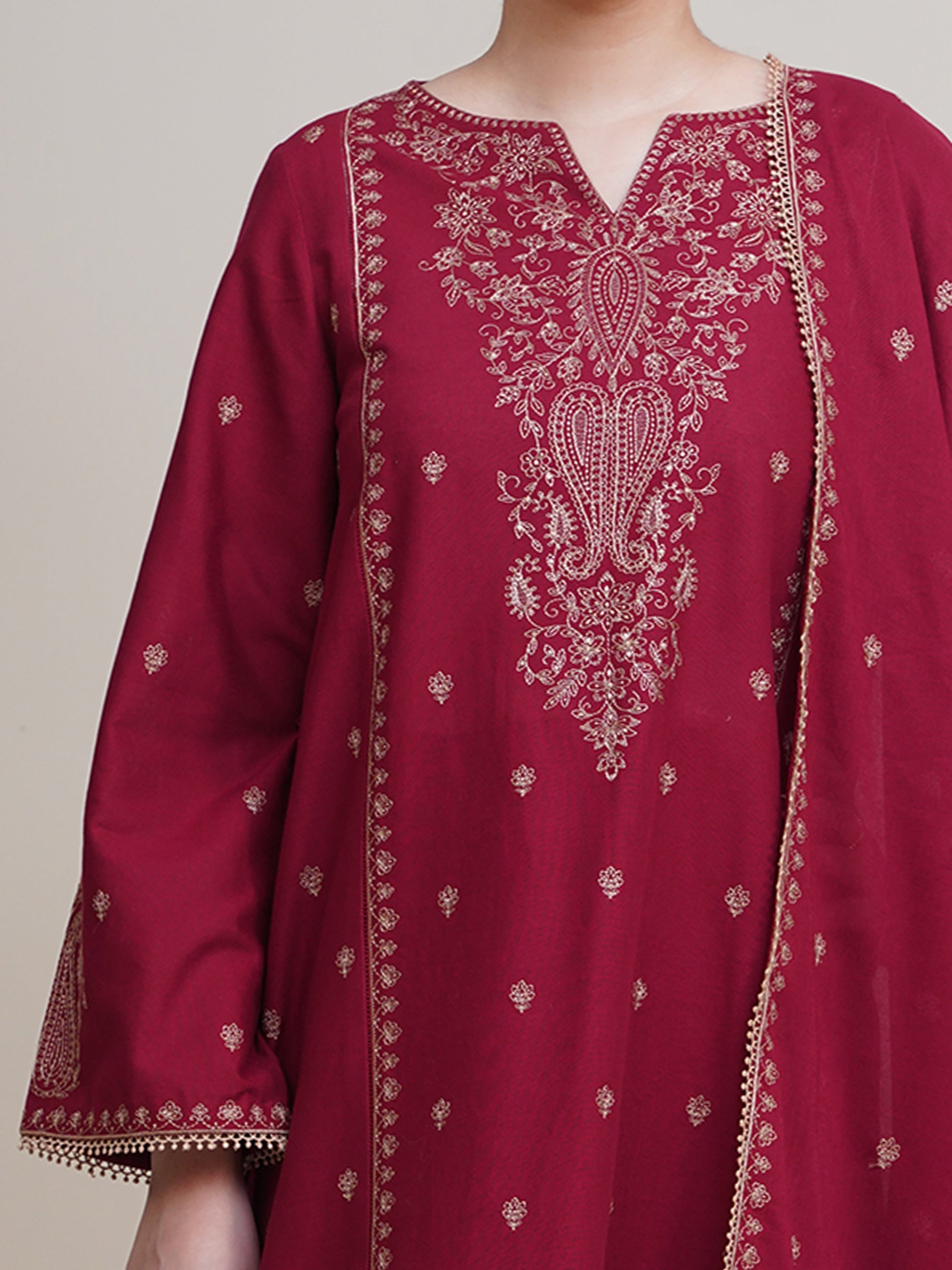 3 Piece - Embroidered Suit - C6353 - Shop Now at Kayseria