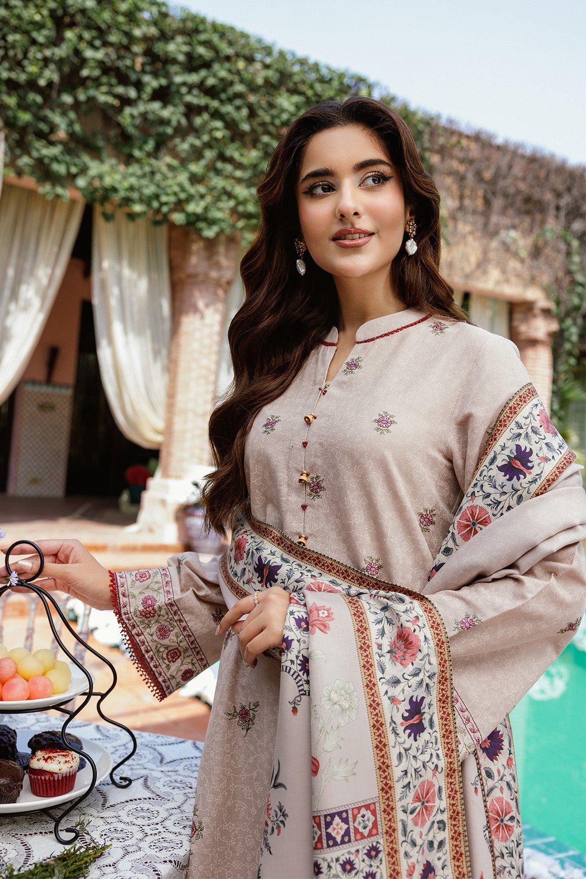 3 Piece - Printed & Embroidered Khaddar Suit - C6363 - Shop Now at Kayseria