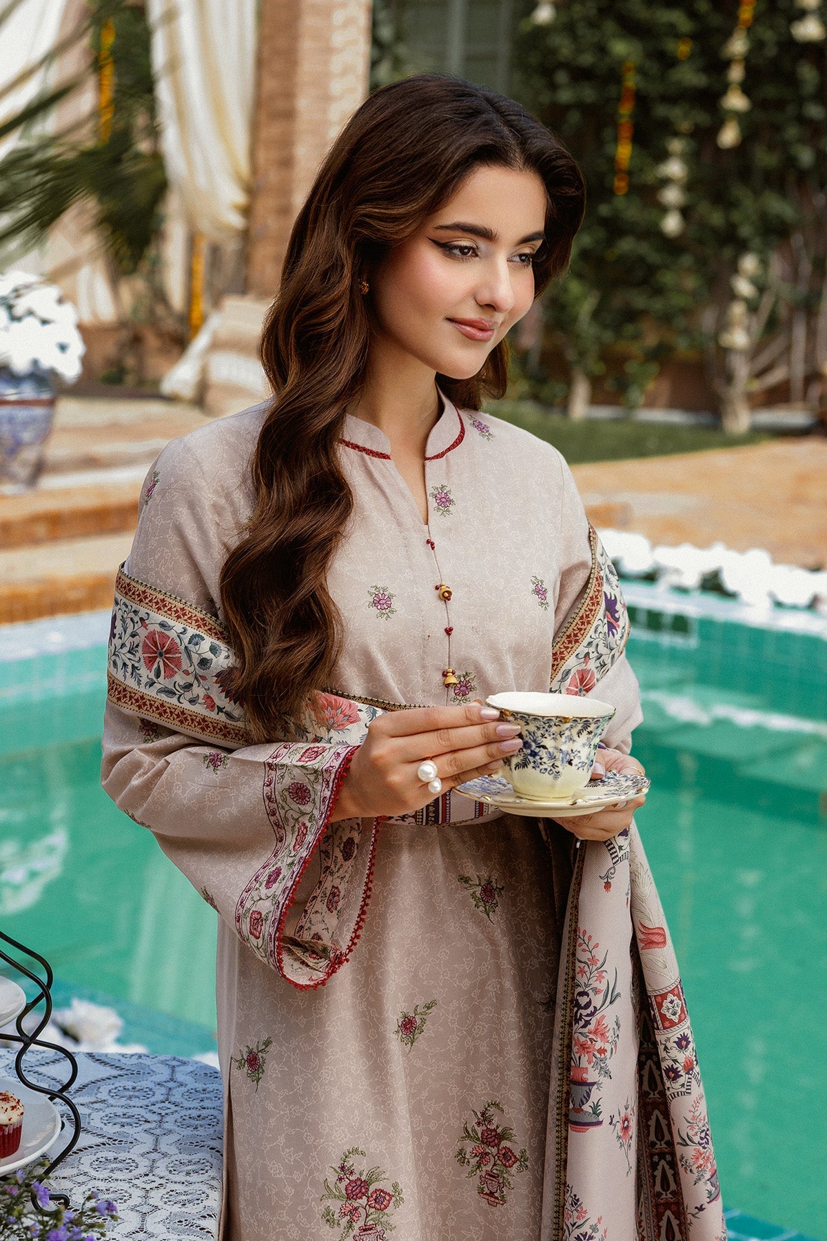 3 Piece - Printed & Embroidered Khaddar Suit - C6363 - Shop Now at Kayseria