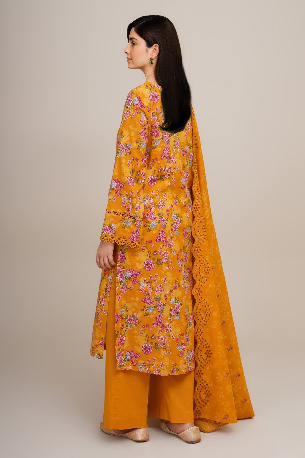 3 Piece - Printed & Embroidered Suit - C6368 - Shop Now at Kayseria