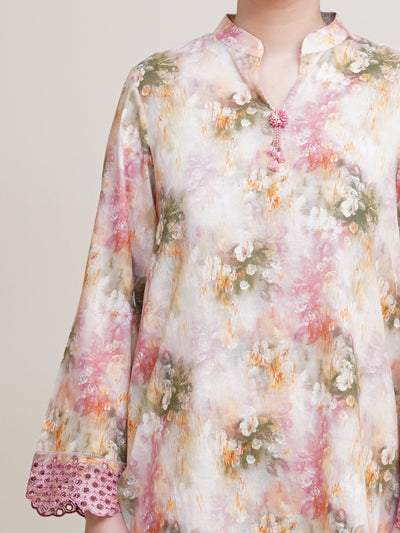 2 Piece - Printed & Embroidered Suit - C6369 - Shop Now at Kayseria