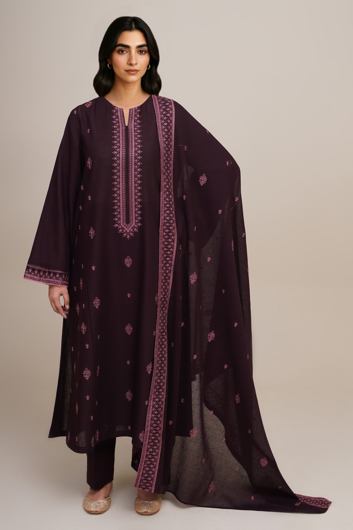 3 Piece - Embroidered Suit - C6383 - Shop Now at Kayseria