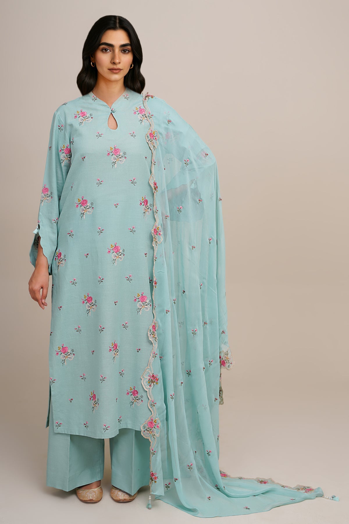 3 Piece - Embroidered Suit - C6385 - Shop Now at Kayseria
