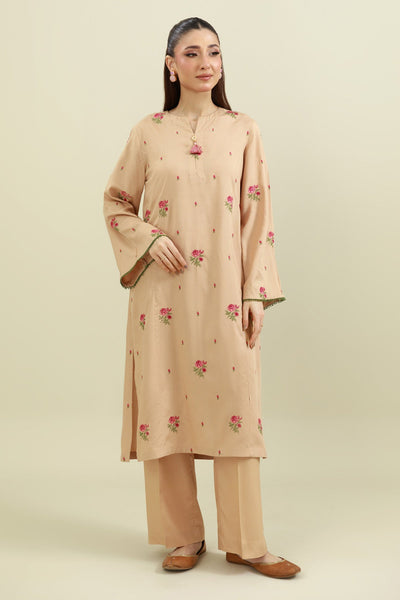 2 Piece - Printed & Embroidered Percale Suit - C6418 - Shop Now at Kayseria