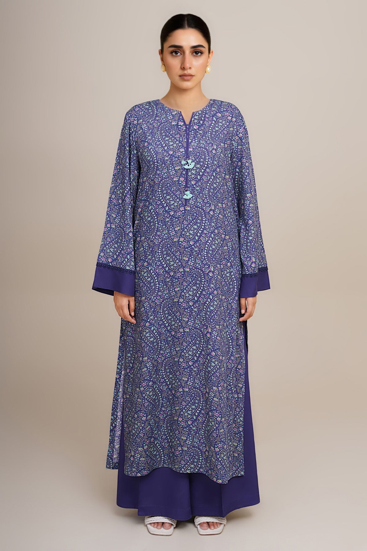 2 Piece - Printed Percale Suit - C6427 - Shop Now at Kayseria