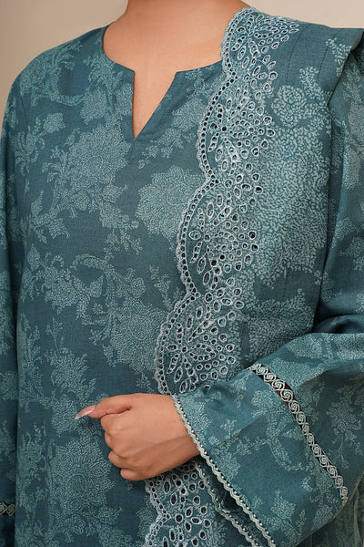 3 Piece - Printed & Embroidered Suit - C6432 - Shop Now at Kayseria