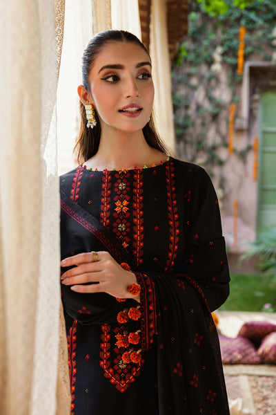 3 Piece - Printed & Embellished Khaddar Suit - C6435 - Shop Now at Kayseria
