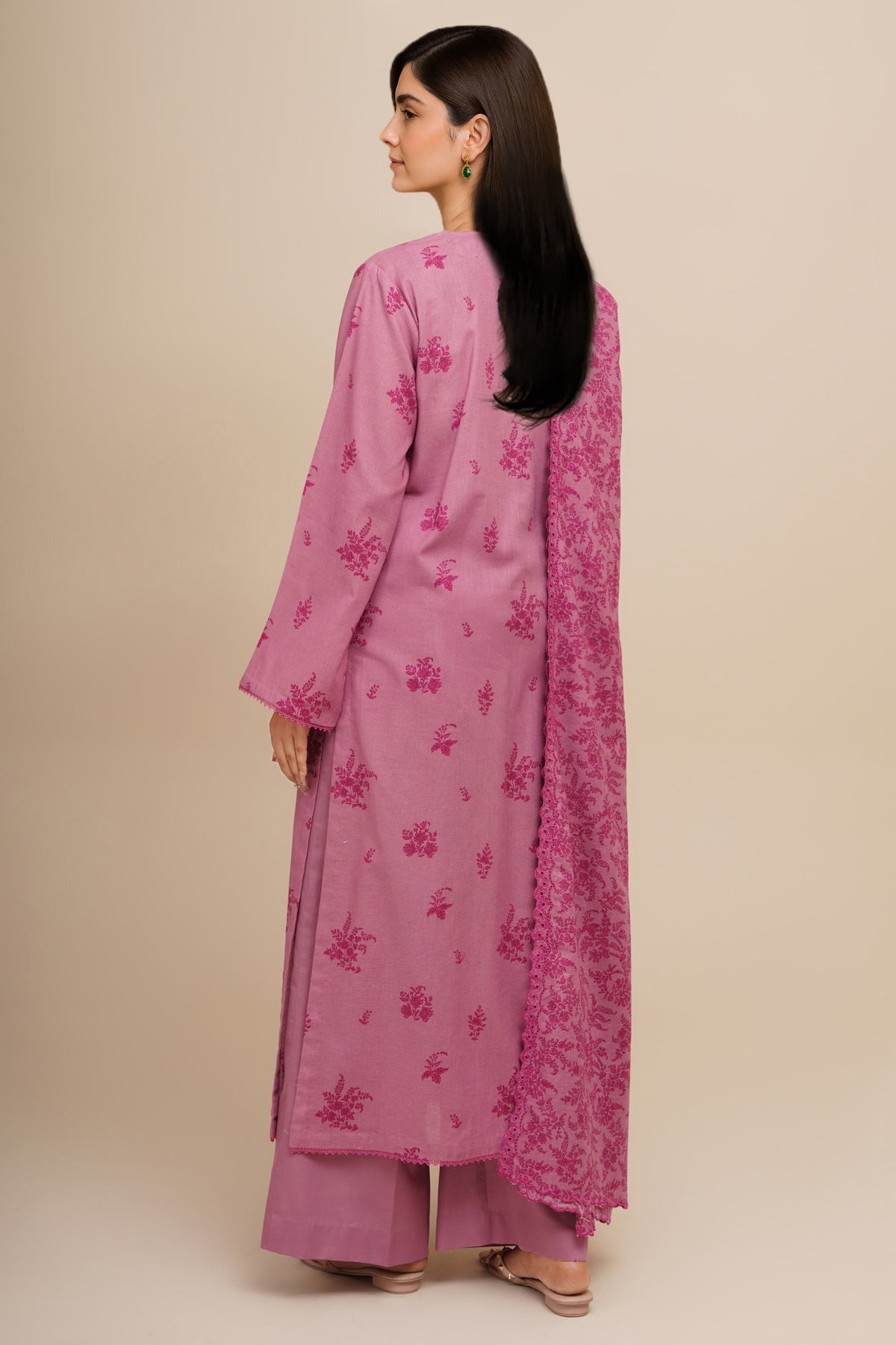 3 Piece - Printed & Embroidered Khaddar Suit - C6440 - Shop Now at Kayseria