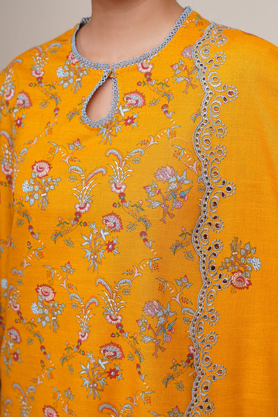 3 Piece - Printed & Embroidered Slub Khaddar Suit - C6441 - Shop Now at Kayseria