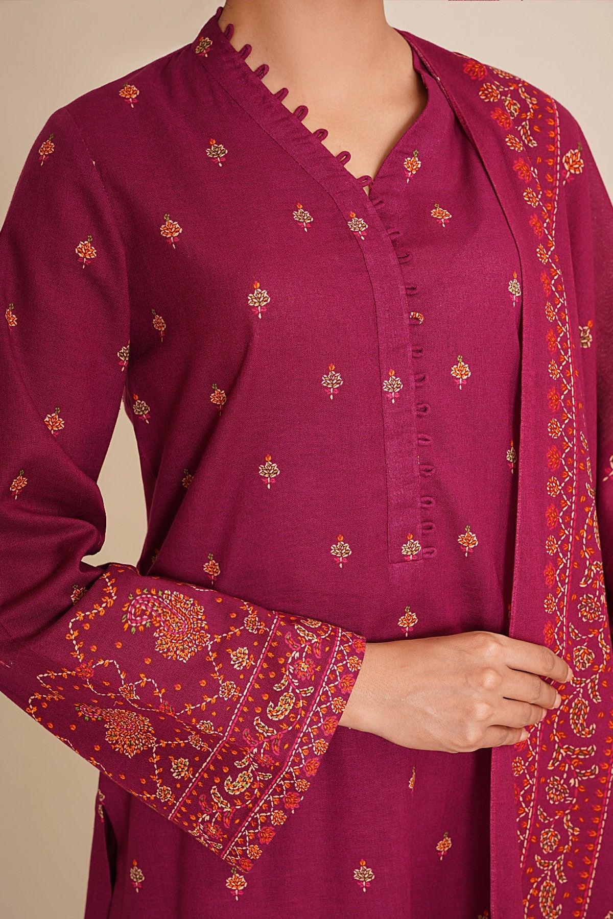 3 Piece - Printed Khaddar Suit - C6449 - Shop Now at Kayseria