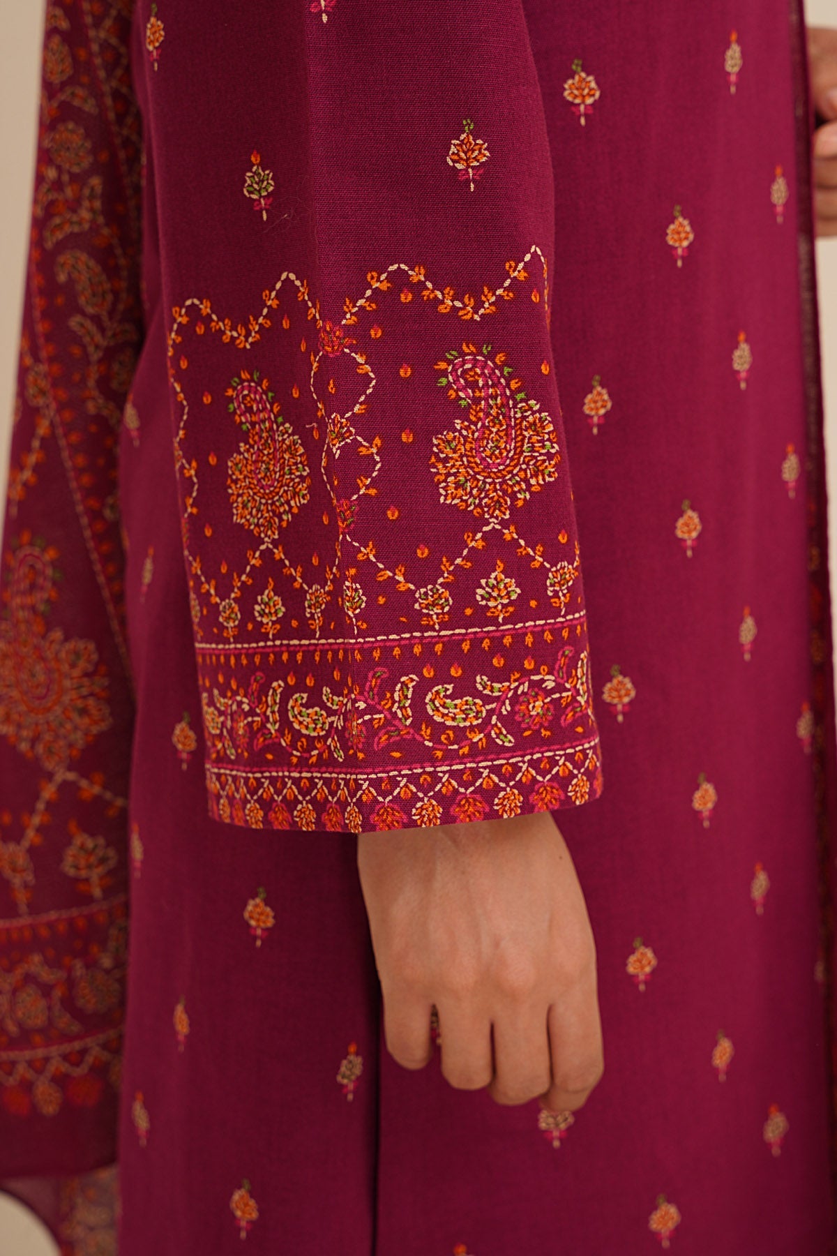 3 Piece - Printed Khaddar Suit - C6449 - Shop Now at Kayseria