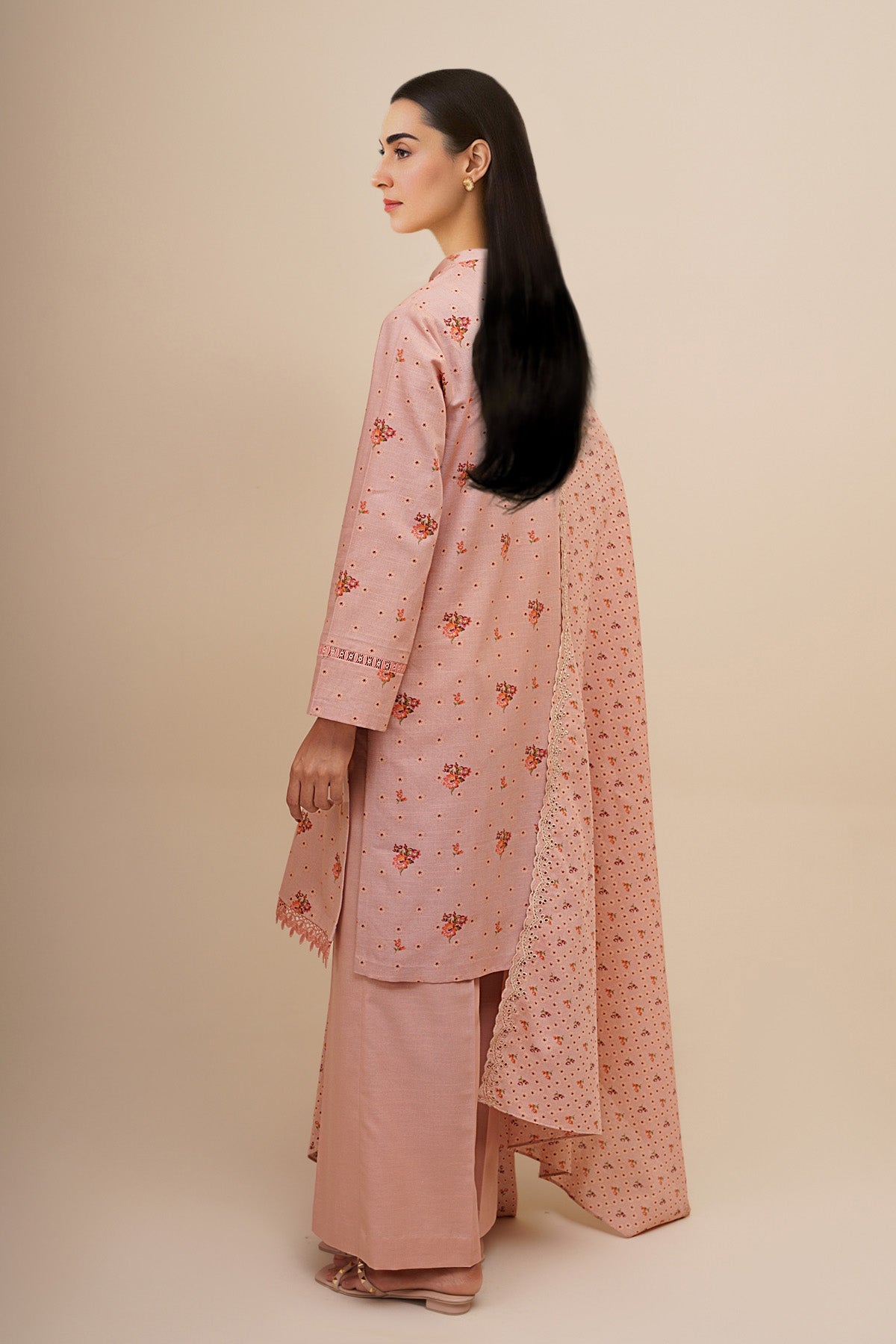 3 Piece - Printed & Embroidered Suit - C6453 - Shop Now at Kayseria