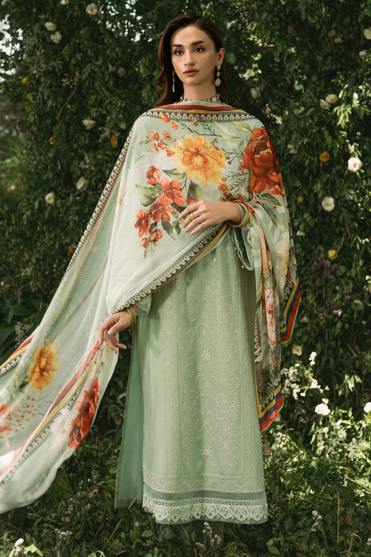 3 Piece - Printed & Embriodered Lawn Suit - C6230 - Shop Now at Kayseria