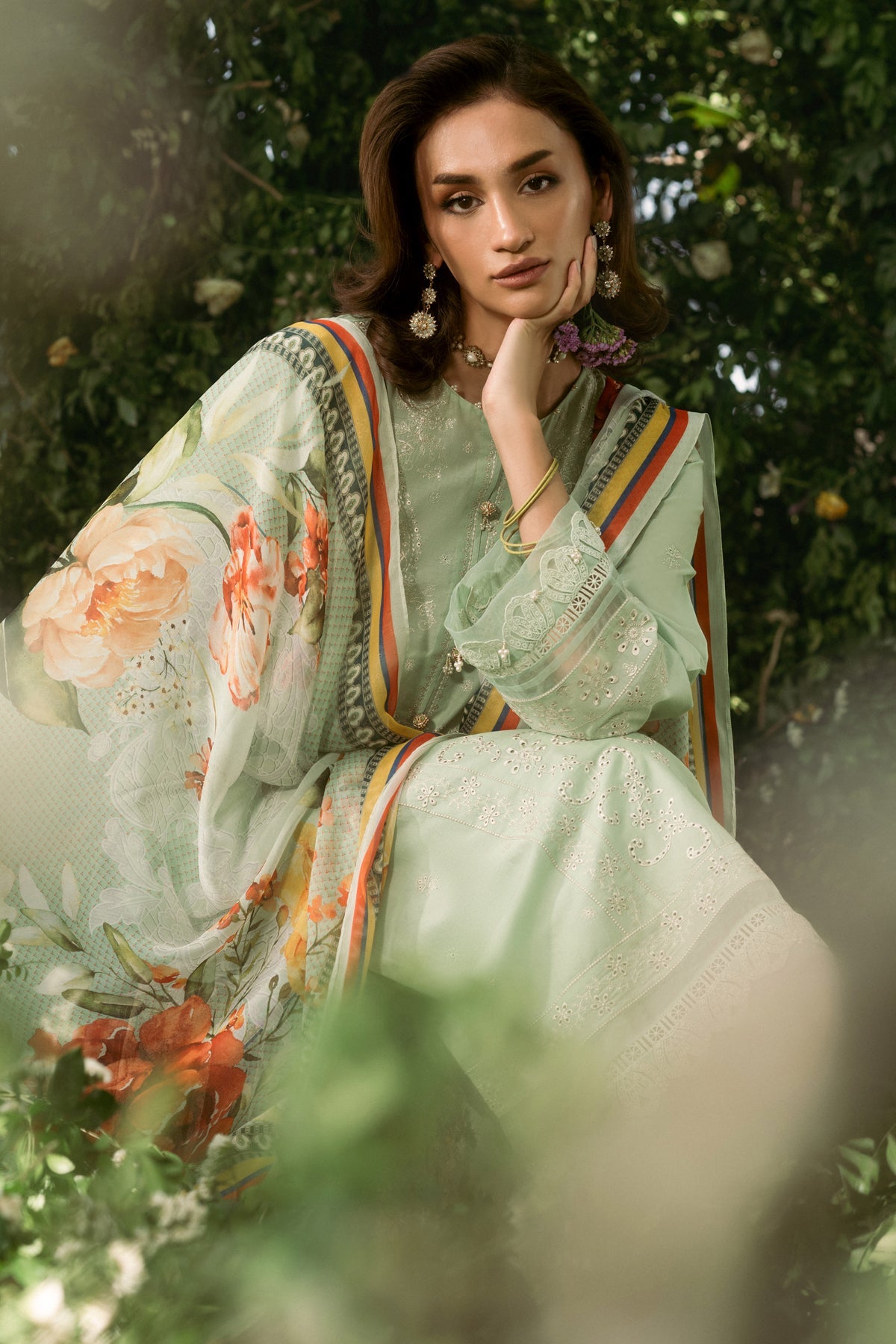 3 Piece - Printed & Embriodered Lawn Suit - C6230 - Shop Now at Kayseria