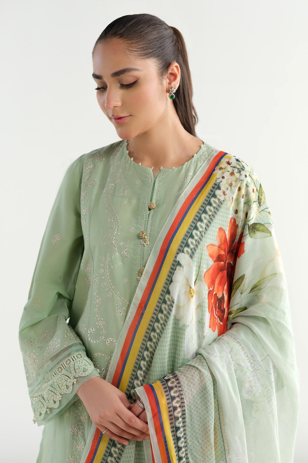 3 Piece - Printed & Embriodered Lawn Suit - C6230 - Shop Now at Kayseria