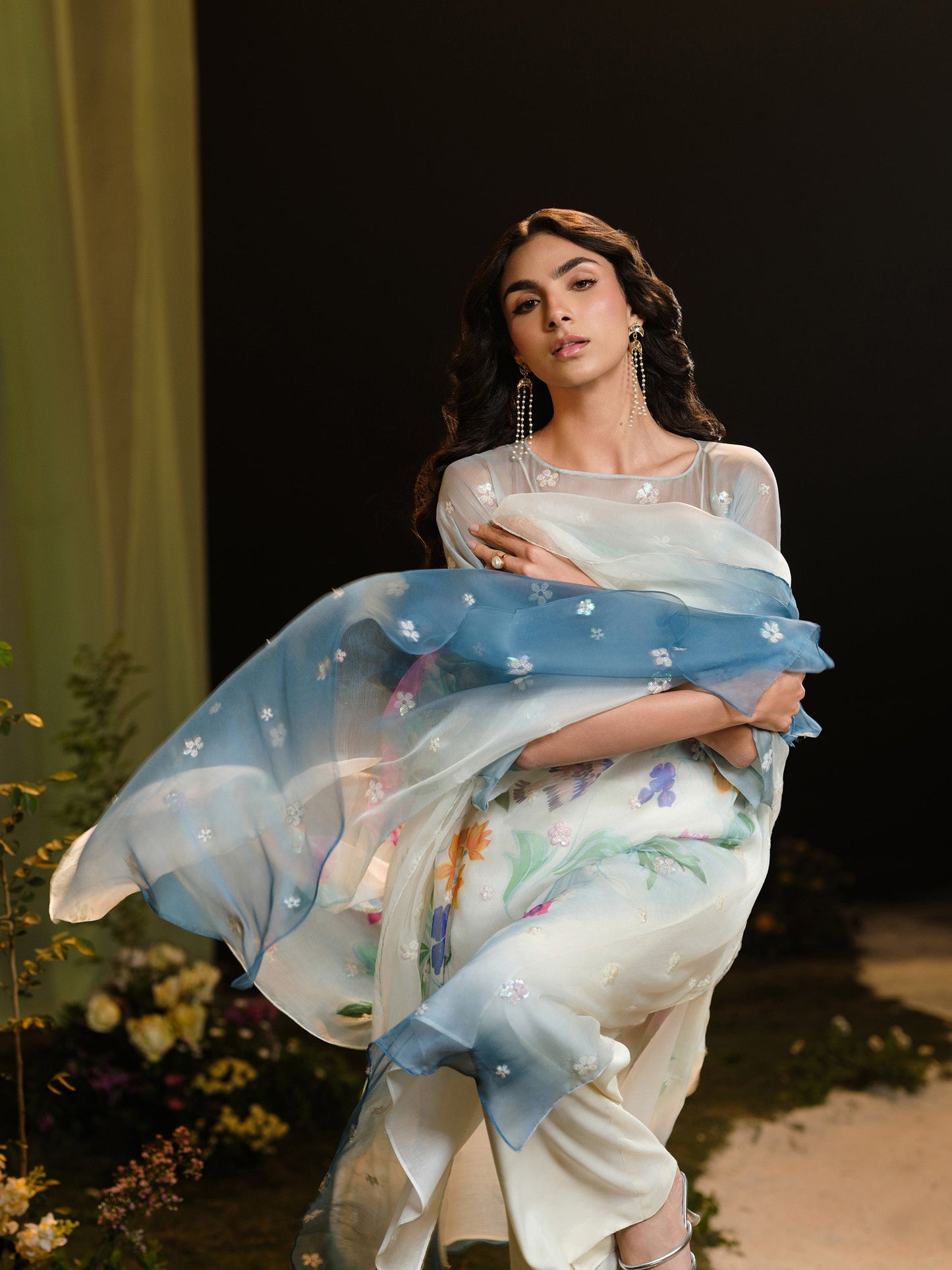 4 Piece - Printed & Embroidered Silk Chiffon Suit - MCP1728 - Shop Now at Kayseria