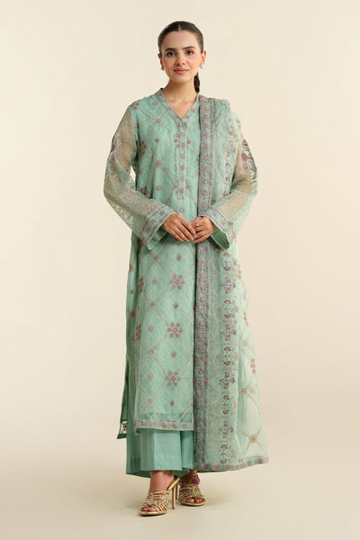 3 Piece - Embellished Pure Organza Suit - E1428-2 - Shop Now at Kayseria