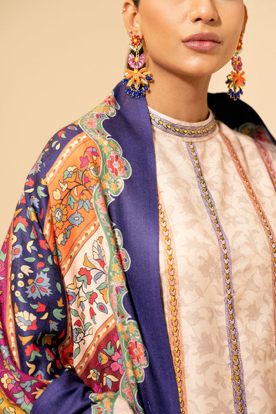 3 Piece - Printed & Embroidered Suit - E1431 - Shop Now at Kayseria