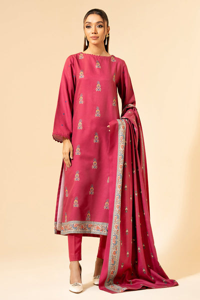 3 Piece - Printed & Embroidered Suit - E1432 - Shop Now at Kayseria
