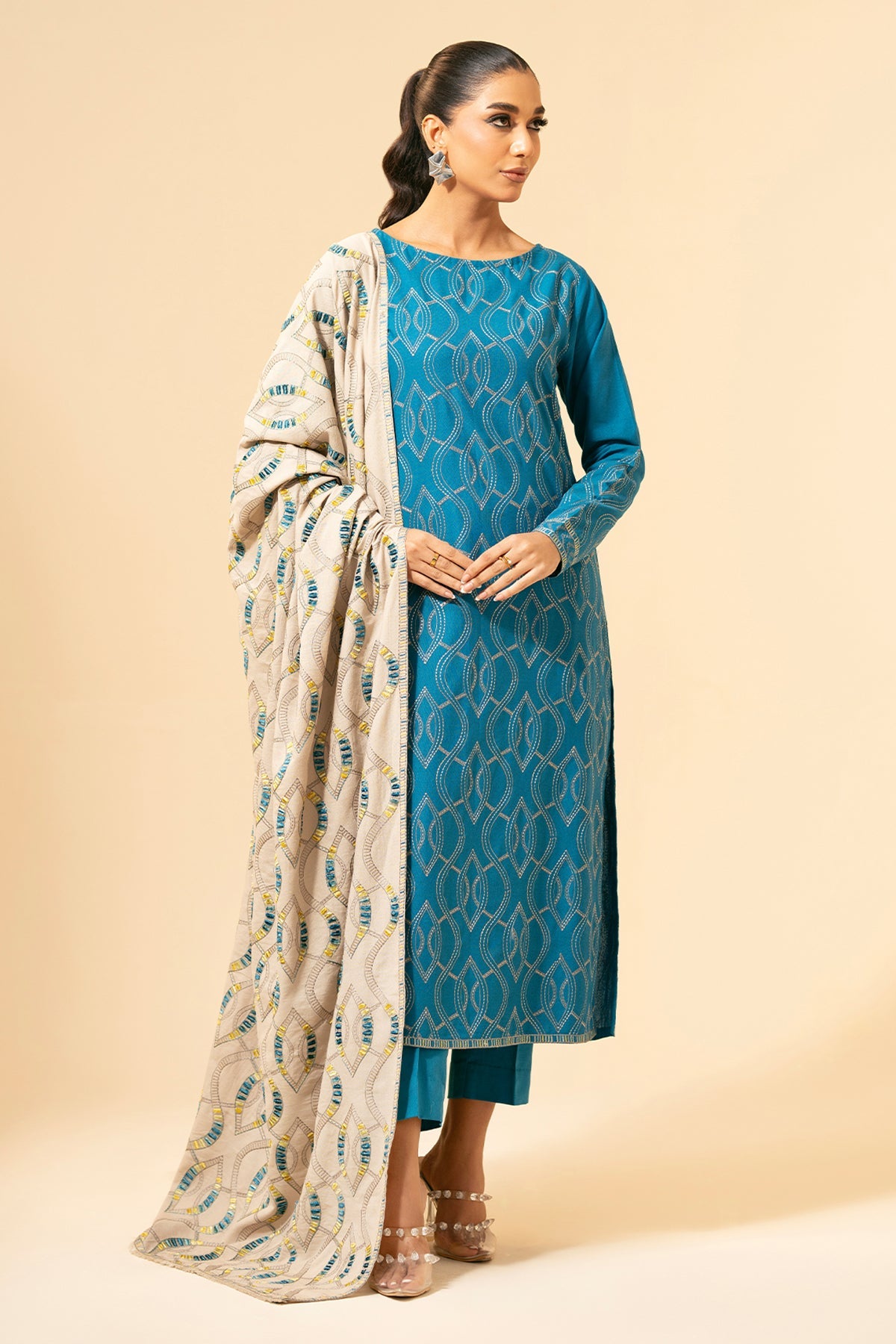 3 Piece - Embroidered Suit - E1456 - Shop Now at Kayseria