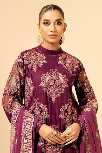 3 Piece - Embroidered Velvet Suit - E1469 - Shop Now at Kayseria