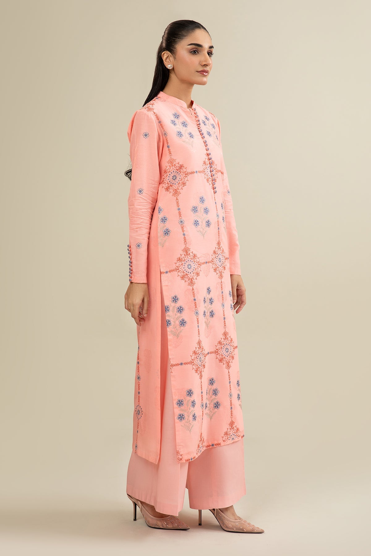 2 Piece - Embroidered Jacquard Suit - E1678 - Shop Now at Kayseria