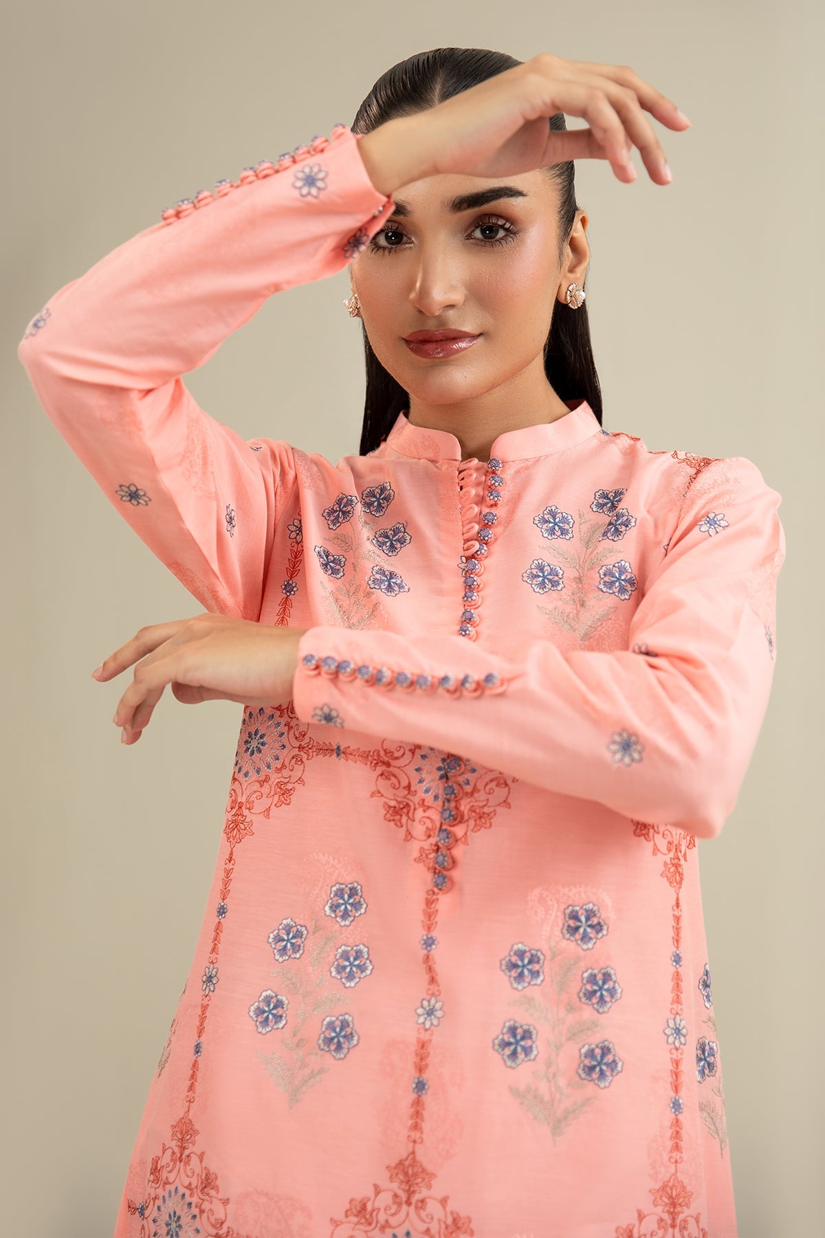 2 Piece - Embroidered Jacquard Suit - E1678 - Shop Now at Kayseria