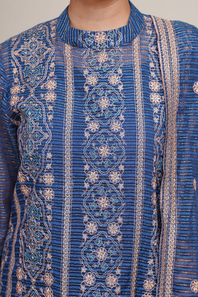 3 Piece - Embroidered Organza Suit - E1683 - Shop Now at Kayseria