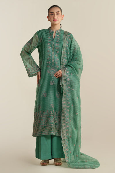 3 Piece - Embroidered Organza Suit - E1684 - Shop Now at Kayseria