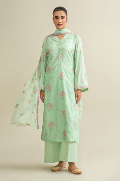 3 Piece - Embroidered  Shimmer Lawn Suit - E1694 - Shop Now at Kayseria