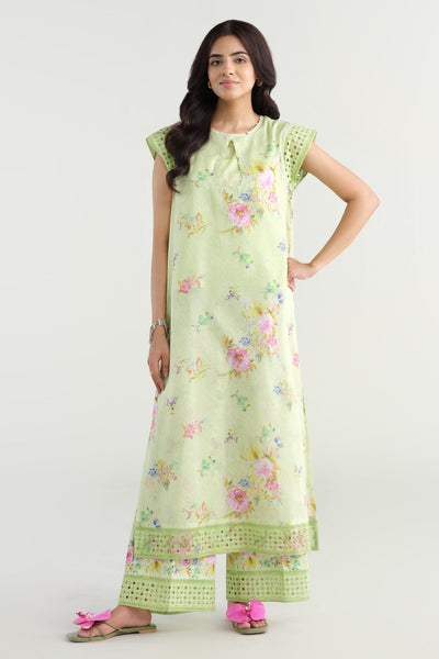 2 Piece - Printed & Embroidered Malmal Suit - E1733 - Shop Now at Kayseria