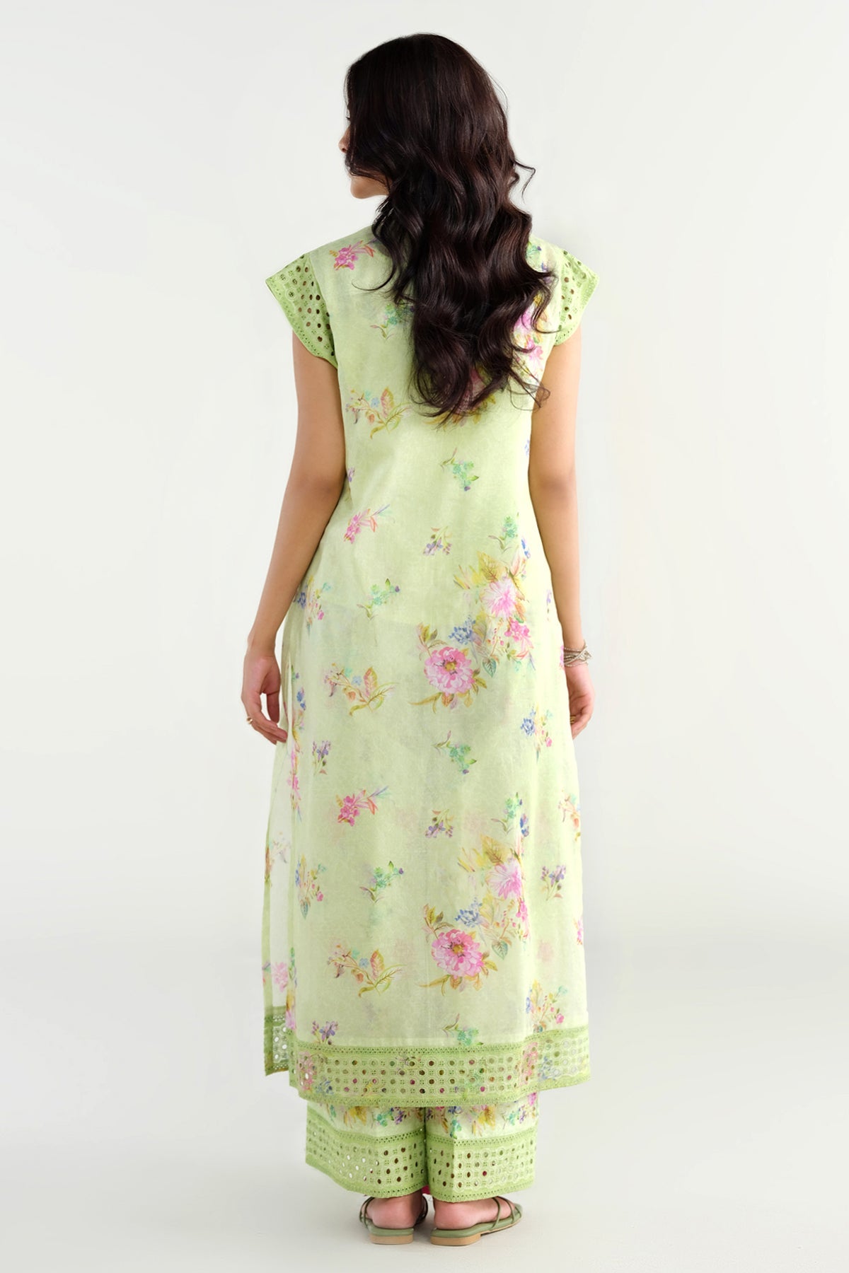 2 Piece - Printed & Embroidered Malmal Suit - E1733 - Shop Now at Kayseria