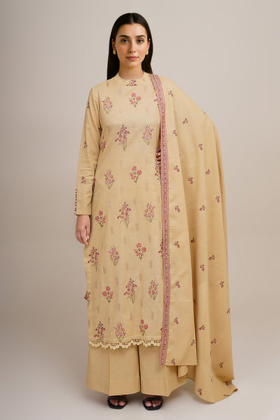 3 Piece - Embroidered Khaddar Suit - E1754 - Shop Now at Kayseria