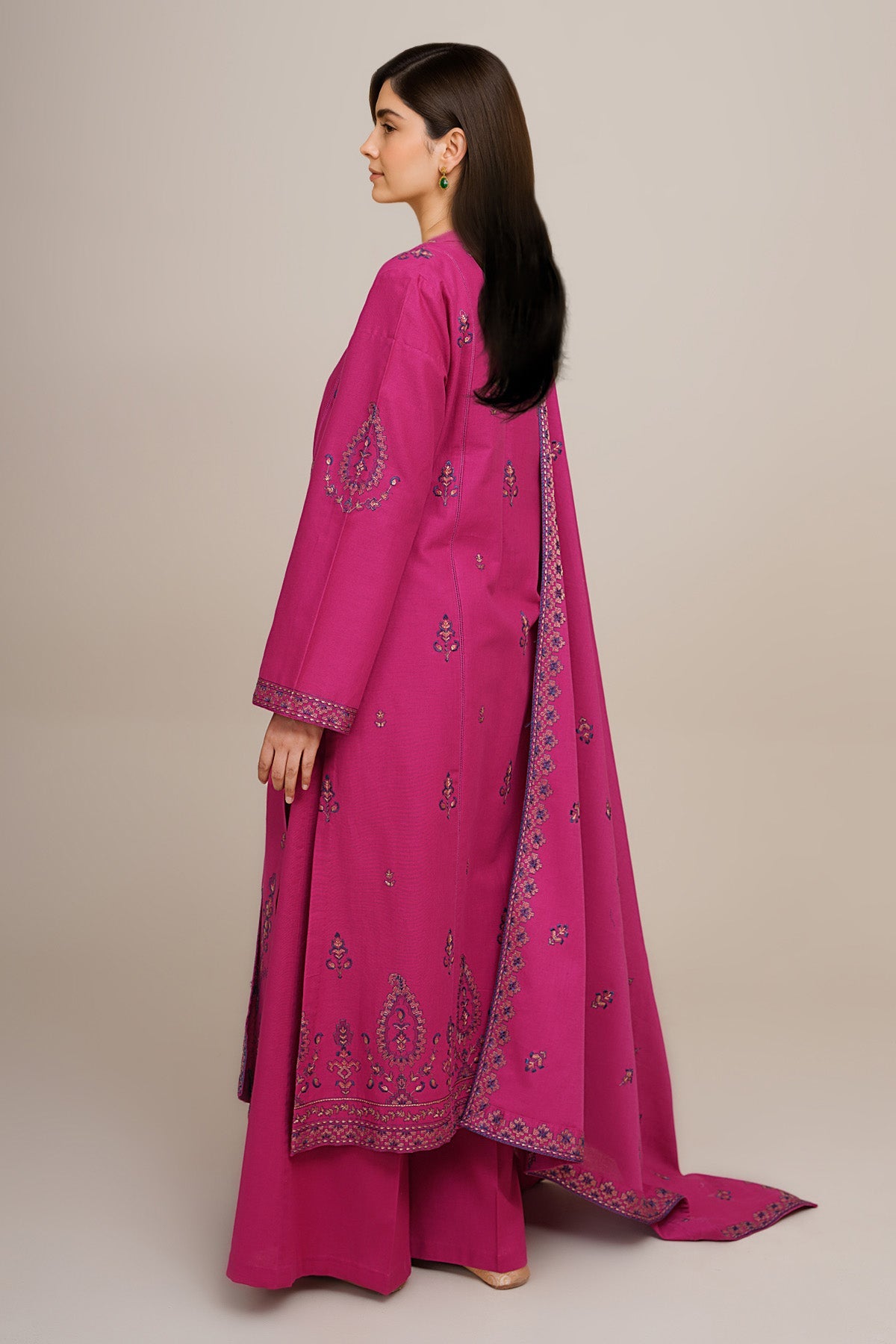3 Piece - Embroidered Khaddar Suit - E1755 - Shop Now at Kayseria