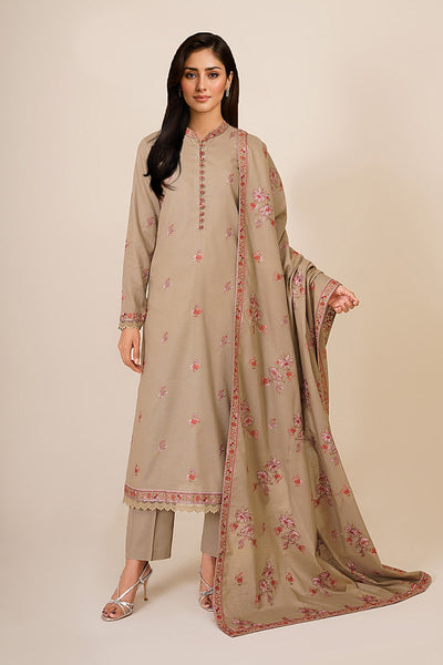 3 Piece - Embroidered Khaddar Suit - E1756 - Shop Now at Kayseria