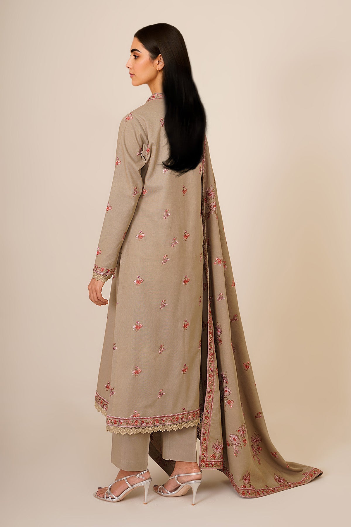 3 Piece - Embroidered Khaddar Suit - E1756 - Shop Now at Kayseria