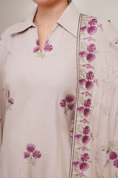 3 Piece - Embroidered Khaddar Suit - E1757 - Shop Now at Kayseria