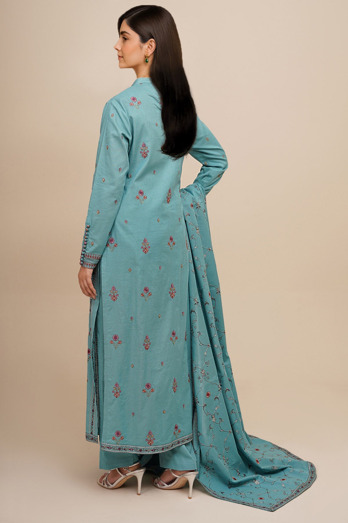 3 Piece - Embroidered Suit - E1758 - Shop Now at Kayseria