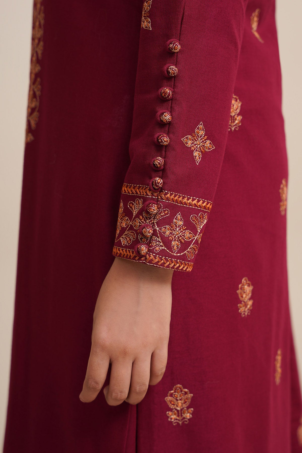 3 Piece - Embroidered Khaddar Suit - E1763 - Shop Now at Kayseria