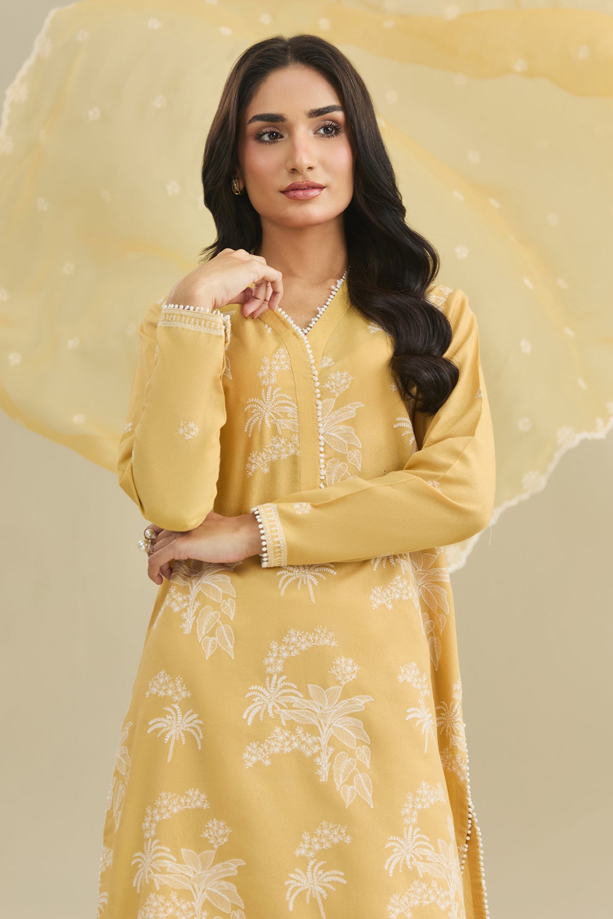3 Piece - Embroidered Viscose Karandi Suit - E1767 - Shop Now at Kayseria