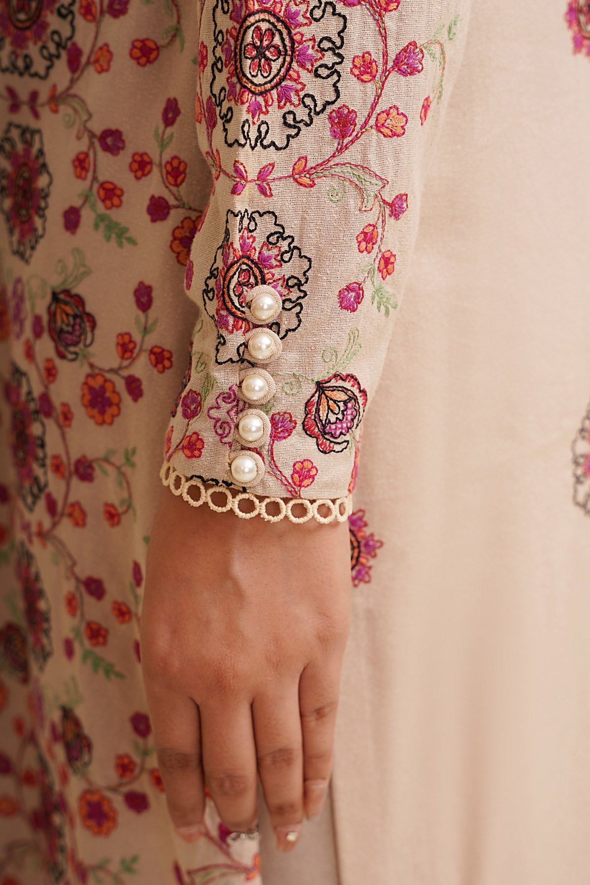 3 Piece - Embroidered Viscose Karandi Suit - E1770 - Shop Now at Kayseria